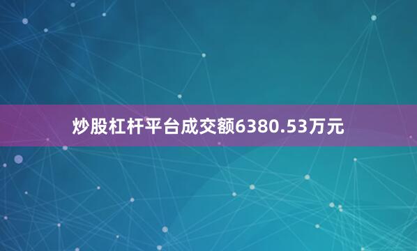 炒股杠杆平台成交额6380.53万元